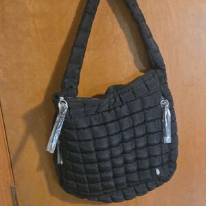 Free People Black Quilted Tote Bag